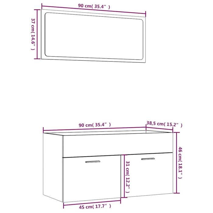VidaXL Ensemble de meubles de salle de bain 2 pcs Chêne marron 826625