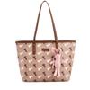NICOLE & DORIS Women's Tote Bag, A4 Size, Large Capacity, Waterproof, Cute Rabbit Print with Rabbit Charm, Elegant, Stylish PU Leather Shoulder Bag