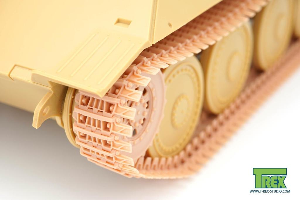 Studio Deutscher Hetzer Jagdpanzer Winterketten mit Startrad Kunststoffmodellbauteile T-Rex 1/35 (für Tamiya) TR85066-1