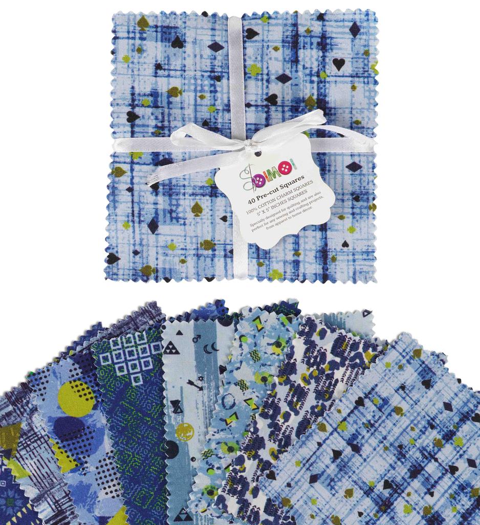 Soimoi Geometric Print  Precut 5-inch Cotton  Fabric  Quilting  Squares  Charm Pack DIY Patchwork Sewing