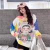 Women's Mink Velvet Camouflage Cartoon Sweater - Autumn/Winter 2025, Loose Fit, Age-Reducing, Heavy Industry Style.
