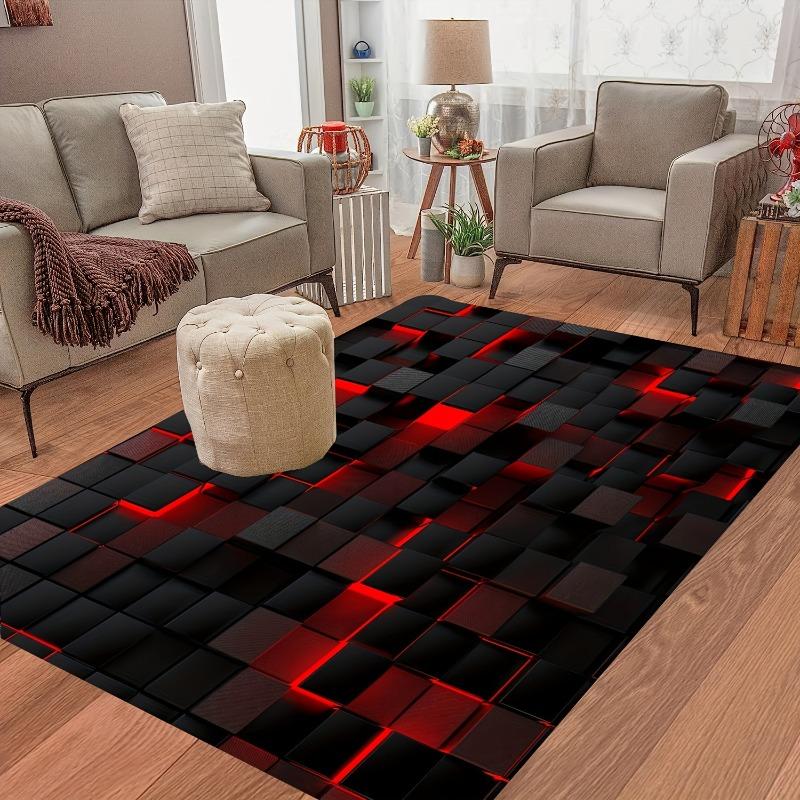 3D geometrická čtvercová podložka do obývacího pokoje, dekorativní podlahová rohož, geometrický minimalistický styl, domácí dekorace, do obývacího pokoje, ložnice