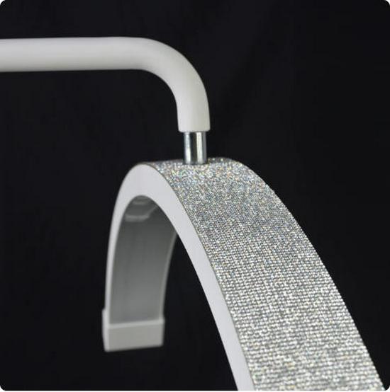 24.5" Half-Moon U-Shaped LED Beauty Lamp for Eyelash Extension & Eyebrow Tattooing - Warm Light, Eye Protection