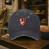 Arrow Through Heart Graphic Washed Baseball Cap Unisex Adjustable Cotton Casual Outdoor Hat