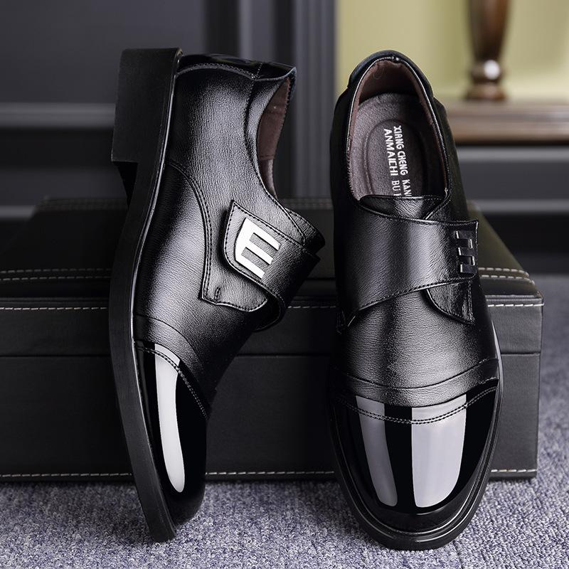 Winter Shoes, Winter High-top Shoes, Velvet Men's Shoes, Winter Warm and Thickened Middle-aged Men's Cotton Shoes, Genuine Leather Business Cotton