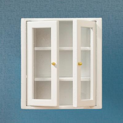 Dollhouse Wall Cabinet Realistic Clear Glass Door Mini 1/12 Doll House Miniature Wall Cabinet Model Simulation Furniture Accessories for Bathroom