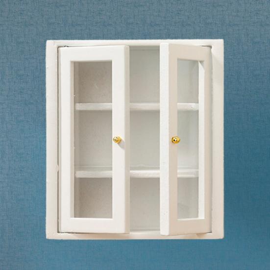 Puppenhaus-Wandschrank, realistische klare Glastür, Mini, 1/12 Puppenhaus, Miniatur-Wandschrank, Modellsimulation, Möbelzubehör für Badezimmer