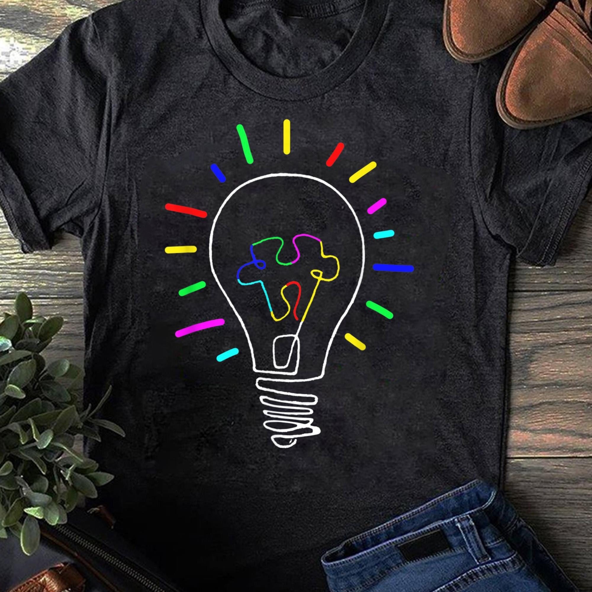 Autism Awareness T-Shirt Unique Illustration Autism Support Women T Shirts S чёрный