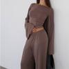 Spring and Summer Womens Casual Three-piece Suit, Long Cardigan, Long-sleeved Top, High-waisted Trousers, Fashion Suit