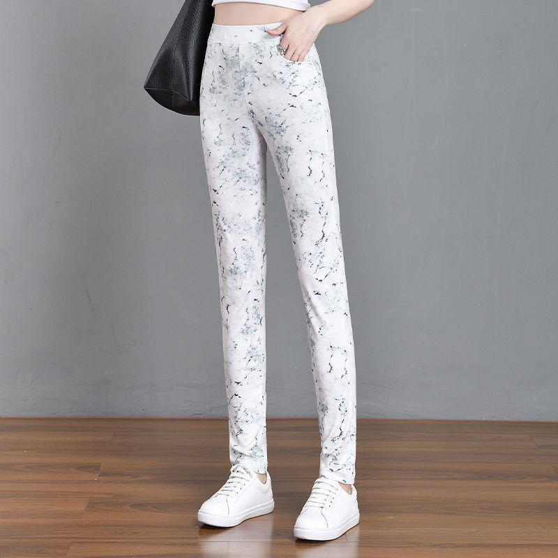 Mid-Waist Elastic Plaid Slim Fit Women's Pants - 2024 Versatile Summer Wear
