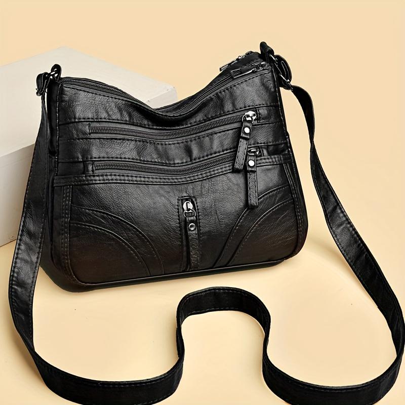 XYKK01 Dames Elegante Handtas met Meerdere Zakken en Rits & Crossbody Portemonnee Geschikt voor Dagelijks Gebruik, Reizen Verstelbare Band, Grote Portemonnee zwart