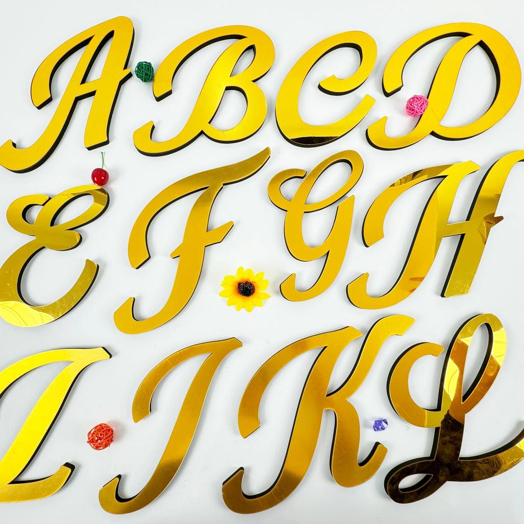 English Letters Acrylic Mirror Surface Wall Sticker 3D Alphabet Poster Bedroom Festival Party Decoration DIY Art Mural