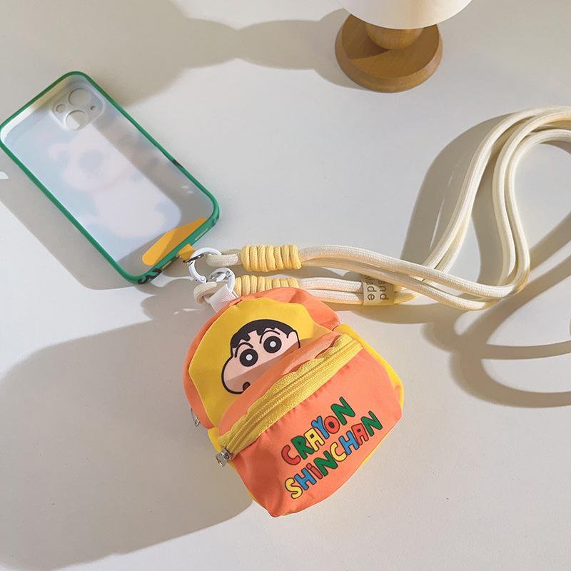 Crossbody Cartoon Crayon Shin-Chan Handyband Seil mit kleiner Geldbörse Niedliche Kopfhörertasche für iPhone für Samsung Huawei Xiaomi