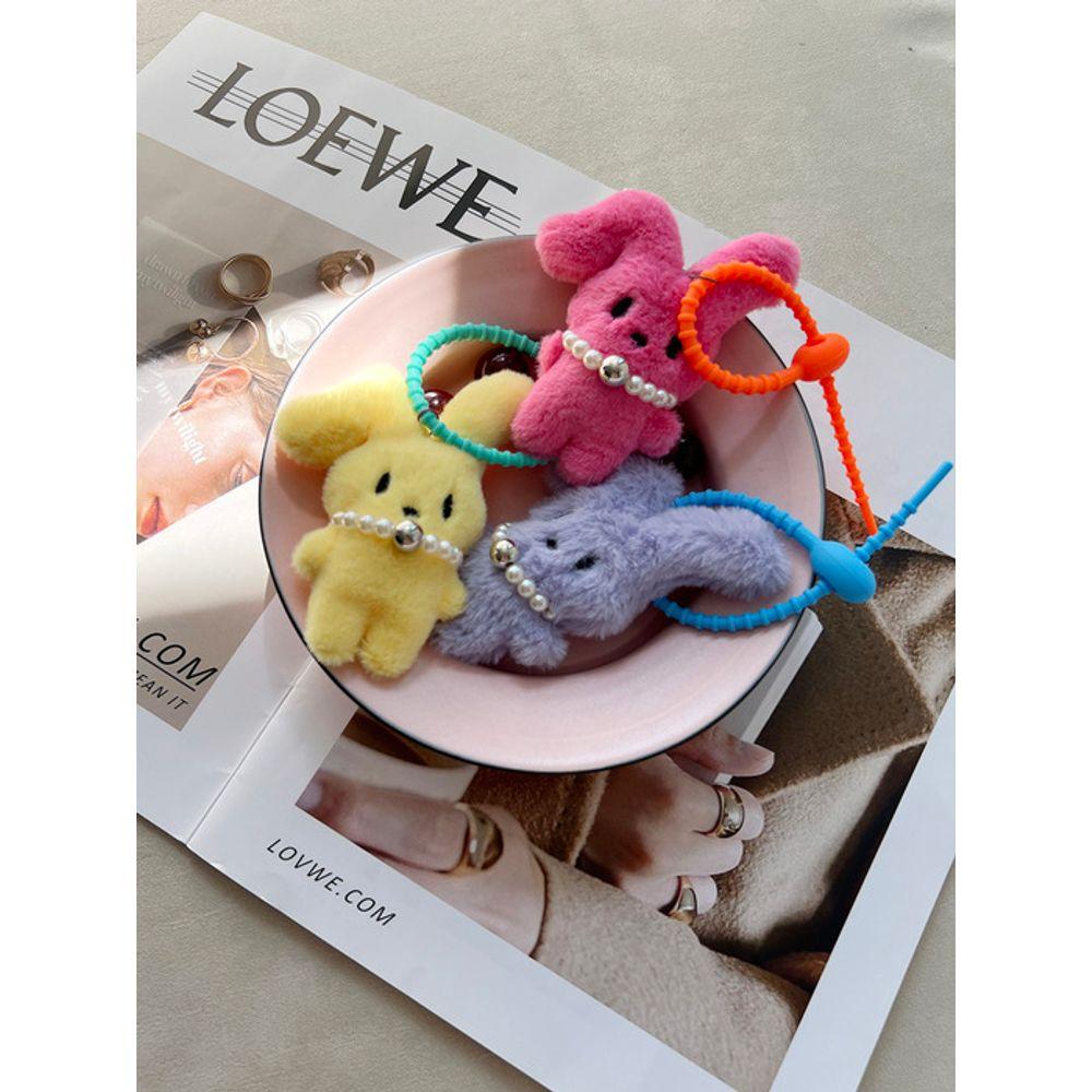 THEHEE Pearl Rabbit Doll Bag Charm Key Ring