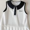 Summer Girls Sleeveless Polo Collar Pleated Dress Cute Preppy Princess Dress For Kids Casual Party Wear