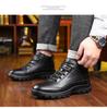 Fashion NEW Genuine Leather Cotton Shoes Men's Winter Plush Warm Leather Shoes Thickened Wool Anti-skid Leisure Trend High Top Shoes Men