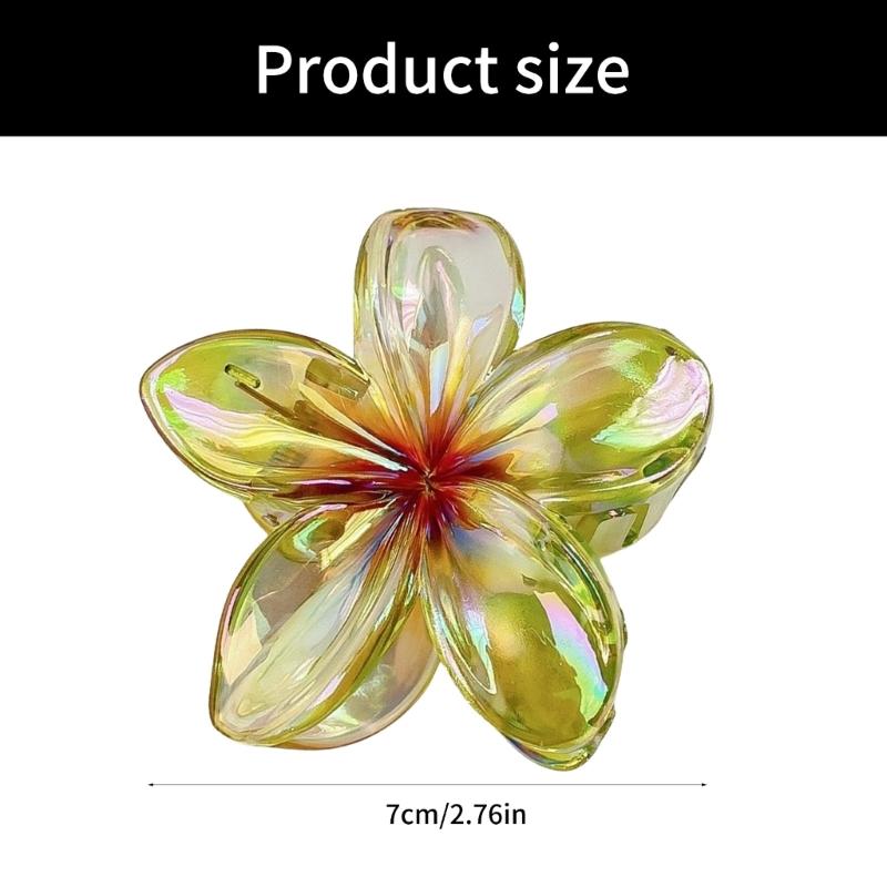 Pince à Cheveux Pince Crabe Thème Princesse Pince Crabe à Cheveux Jolie Frangipanier Attache Cheveux Barrettes Épingle à Cheveux Maintien Fort pour Filles