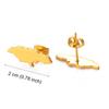 Anniyo Jamaica Map Stud Earrings for Women Girl Gold Color and Stainless Steel Jamaican Jewelry #139721