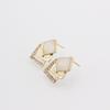 European American Fashion Geometric Square Rhinestone Cat's Eye Stud Earrings for Women