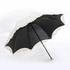 Parapluie de Soleil en Dentelle Exquise pour Femme Pluie Féminin 3 Pliant Portable Léger Princesse Protection Anti-UV Parasol Résistant au Vent