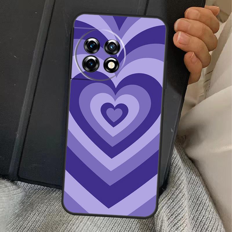 Purple Brown Pink Blue Heart Case For OnePlus 13R 12R 10R 13T 10T 8T 15 13 12 11 Nord CE 4 3 2 Lite N20 N30 Nord 5 Cover