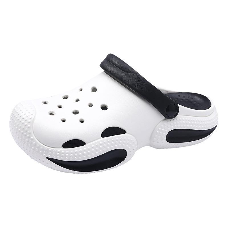 Men's hole shoes are breathable and non-smelly, and the thick-soled non-slip bag head cool slippers are worn outside summer beach slippers.