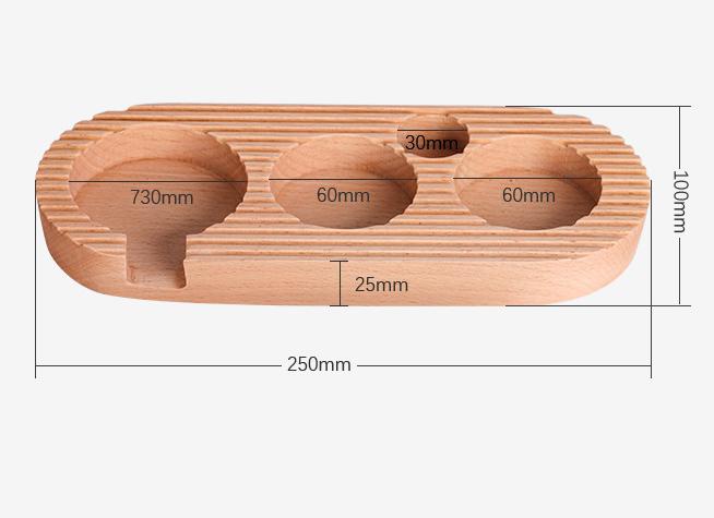 1 PC Coffee Tamper Base Fits 51/53mm And 58mm Coffee Machine Handles Beech Wood Coffees Tamper Stand Base With 4 Slot Bracket