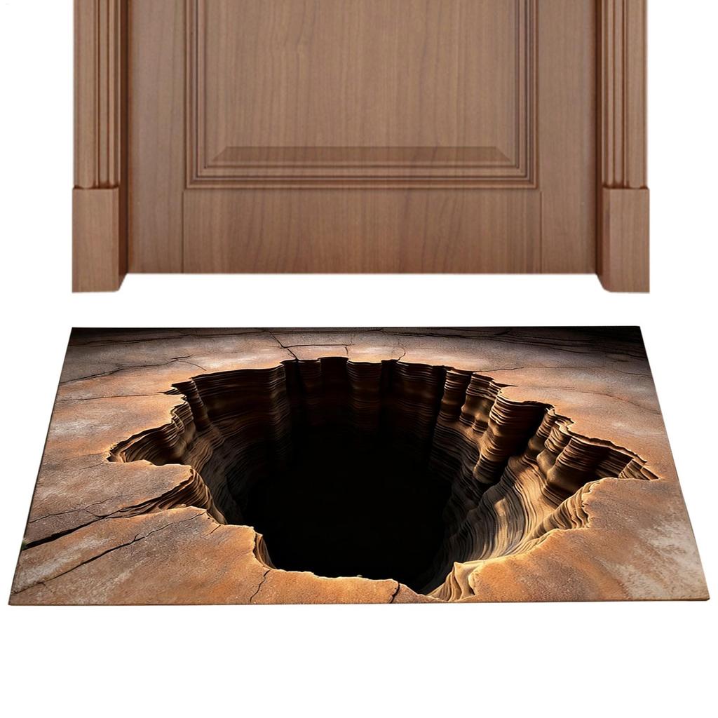3D Rugs Optical Illusion Non-Slip Visual Room Doormat Decoration Non-Slip Door Mats for Entryway Kitchen Bathroom Entrance Patio
