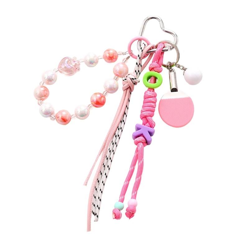 Table Tennis Racket Rope Pendant Decorative Hanging Chain Braided Rope Ornament Fashion Pendant Gift for Friend