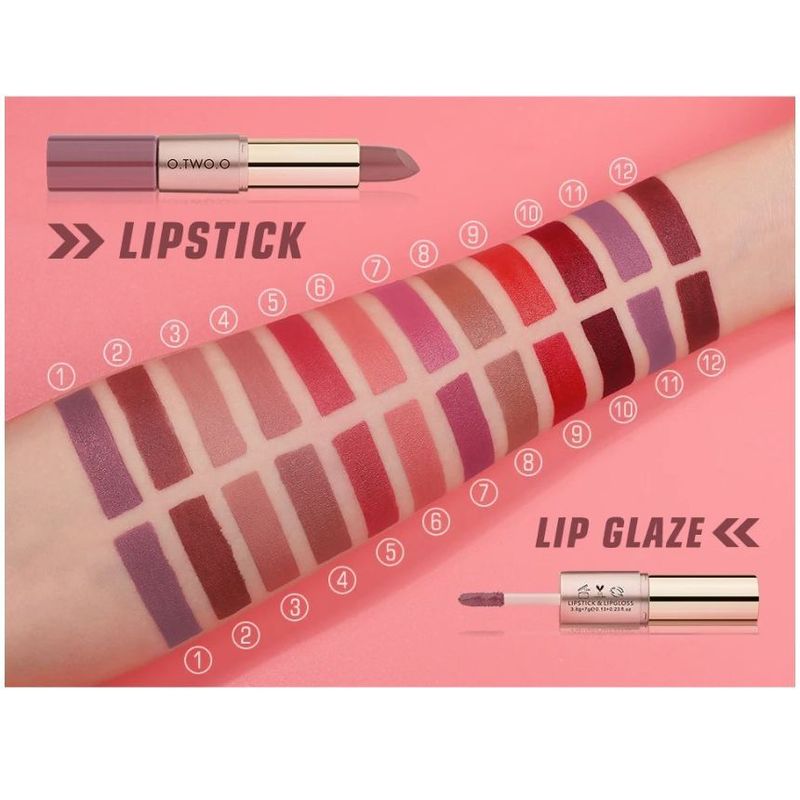 O.TWO.O - 2 in 1 Matte Liquid Lipstick - 4 Colours