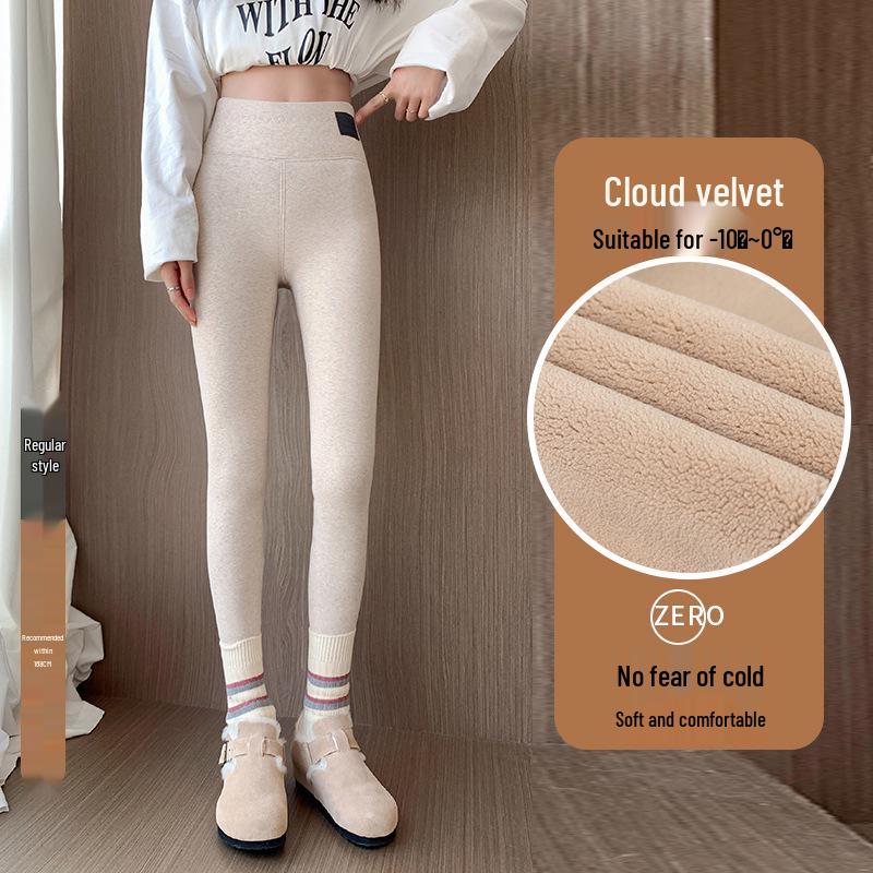 High-Waisted Slim Fit Women's Plush Leggings - Warm Thick Cotton Trousers for Autumn/Winter 2024