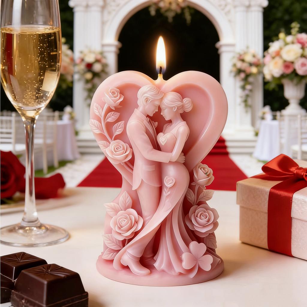 Wedding Decoration Mold Non-Stick Bride And Groom Candle Mold 3d Couple Silicone Mold Easy-Clean For Gift Candle Making Craft