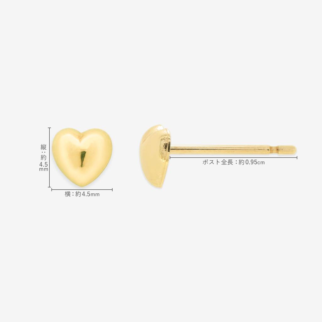 ESTELLE [Official] Women's K10 Yellow Gold Heart Motif Earrings 0202-3251-0019-0000