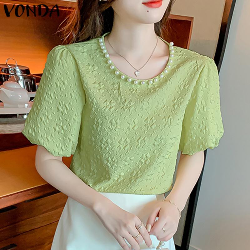 

Летние топы VONDA Lantern с короткими рукавами и круглым вырезом