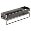 Wall-Mounted Bathroom Storage Rack Aluminum Alloy with Hook and Rod Bathroom Shelf Punch Free Drainable Kitchen Condiment Racks
