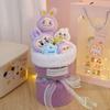 1 Bunch with Light Strings Creative Valentine's Day Gift Cartoon Child Birthday Cute Doll Bouquets Girlfriend Greeting Card