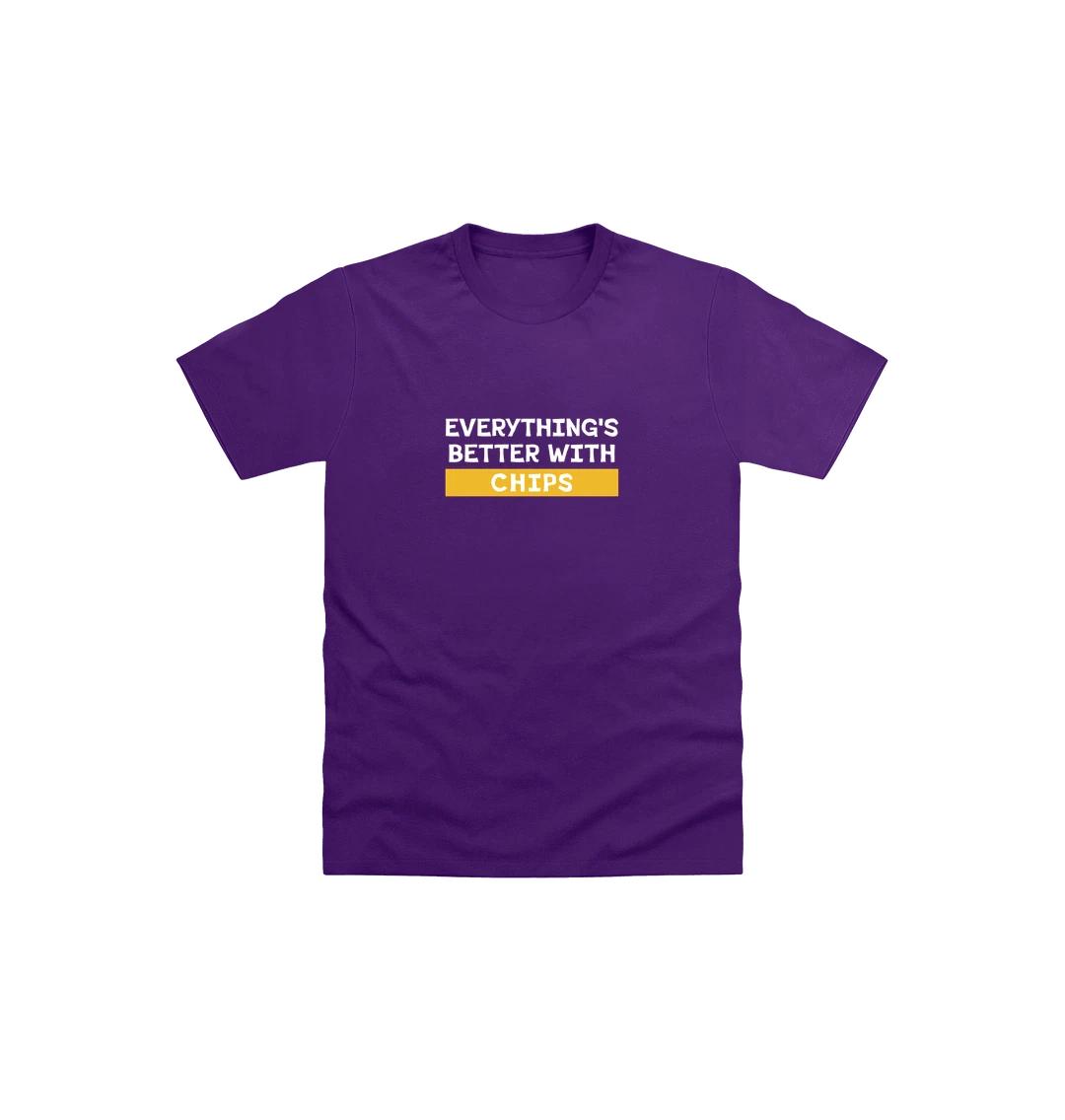 

PREMIUM QUALITY Better with Chips Kids T Shirt 130