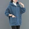 Sherpa Jacket for Women Zip Up Fuzzy Fleece Jacket Oversized Warm Fluffy Hooded Coat Winter Fall Casual Outerwear with Pockets