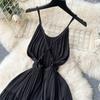 Sexy Backless Sling Skirts High Sense Vacation Wear Waist Hugging Slimming Mopping Floor Long dress Seaside Beach dress