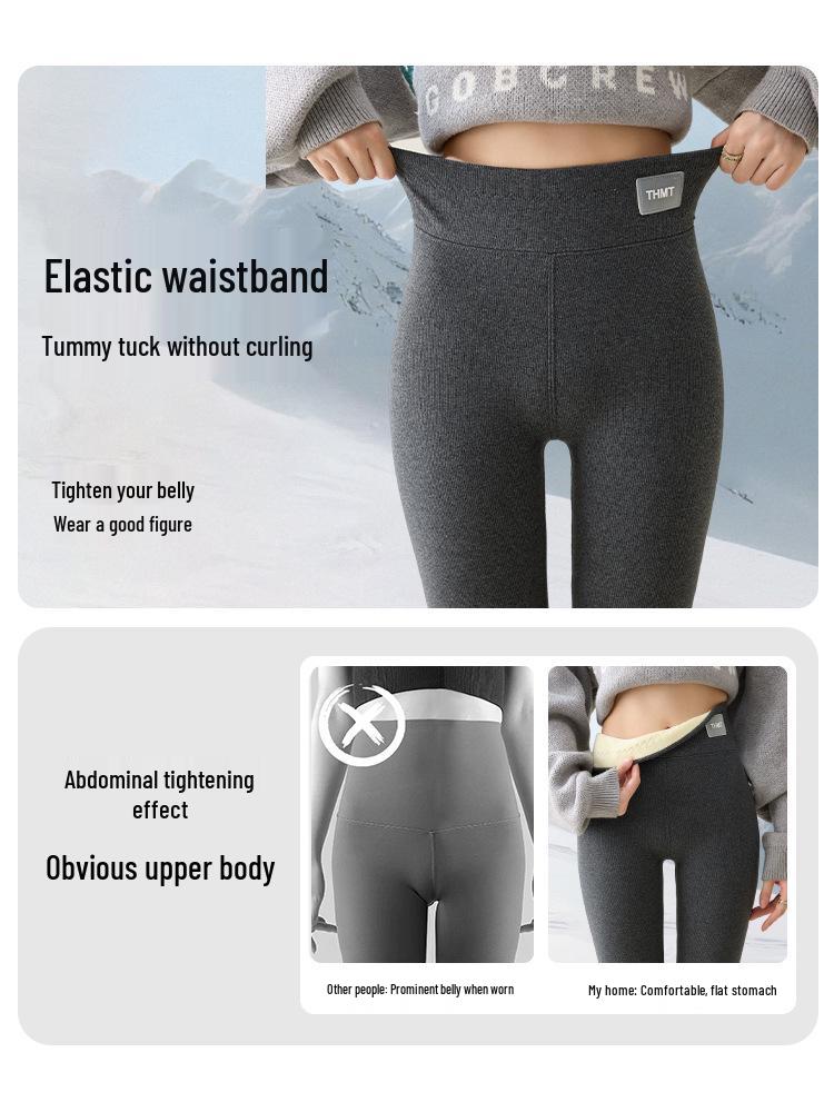 Women's Slimming Extra Thick Lambswool Cotton Pants - Warm Velvet, Non-Bulky, Perfect for Autumn and Winter.