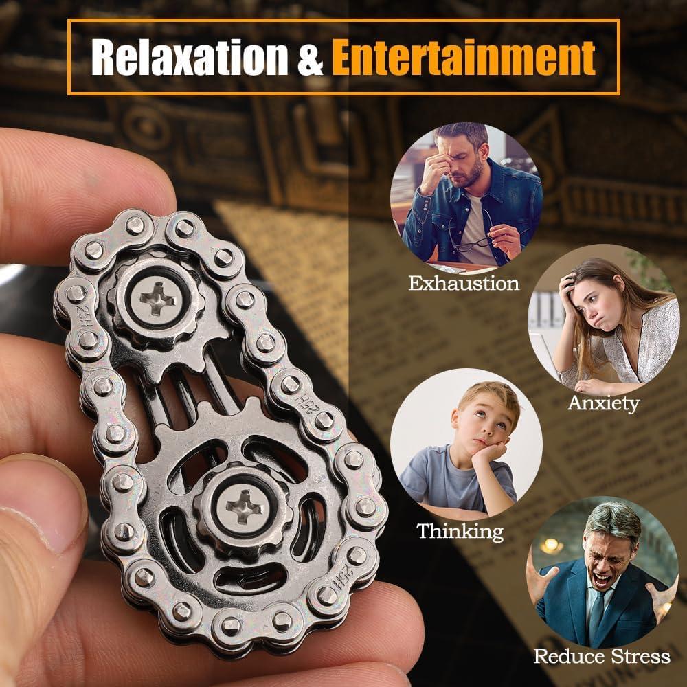 New Sprockets Flywheel Fingertip Gyro Fidget Spinner Antistress Anxiety Metal Bike Chains EDC Spinner Fidget Toys For Adult