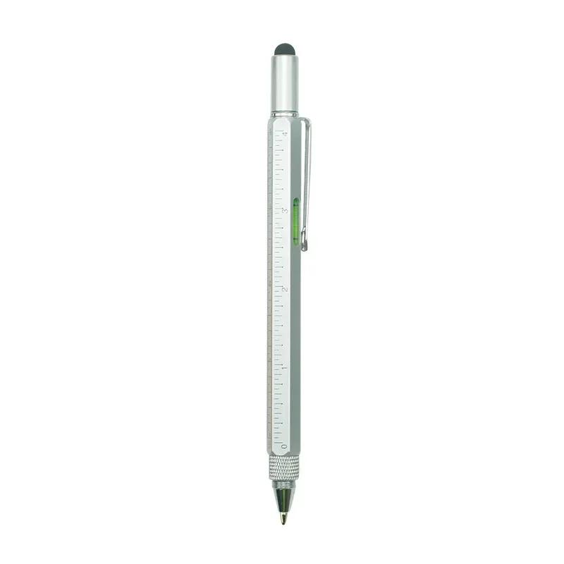 Multi-Function Tactical Pen for Mobile Phone, 6 in 1, Construction Tools, Cool Gadgets, Touch Screen Pen for Home Improvement or серебряный