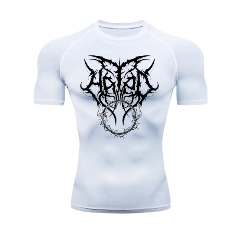 Men's Compressed Shirt Sports T-shirt Running Short-sleeved Fashion Physical Exercise Breathable Quick-drying Top Sweat Absorbing Tight Fit
