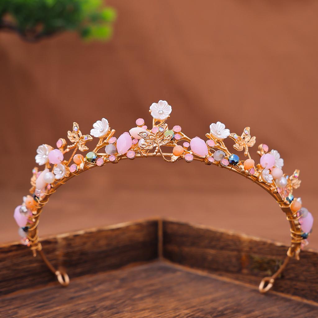 Handmade Vintage Crown For Girl Women Crystal Rhinestone Bride Crown Wedding Bridal Hair Jewelry Accessories