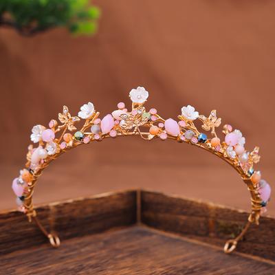 Handmade Vintage Crown For Girl Women Crystal Rhinestone Bride Crown Wedding Bridal Hair Jewelry Accessories