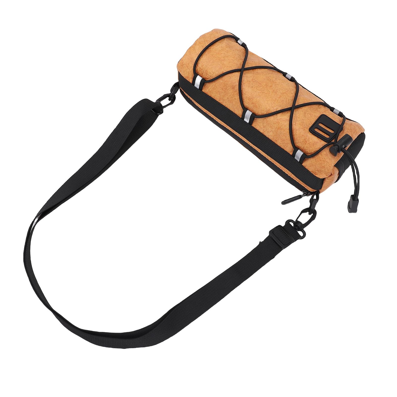 

Bike Handlebar Bag Large Capacity Bike Tube Bag Bike Front Storage Bag Cycling Accessories Brown коричневый