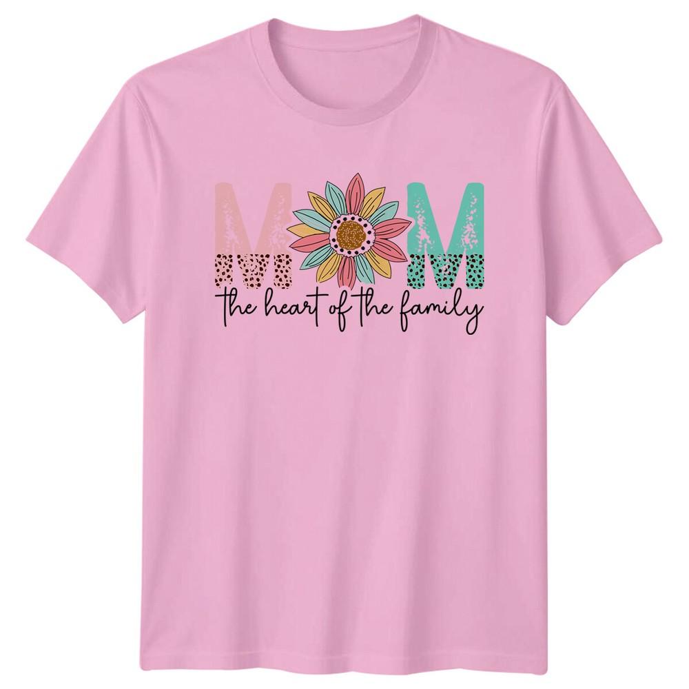 Floral Mom The Heart Of The Family Mothers Day Gift TShirt