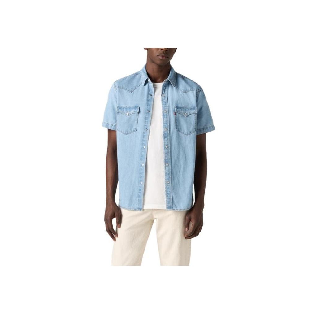 Levis Soft Comfortable Simple Polo Shirt Men Shirts Light-Blue 86626-0014