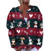 Women's Fashion Christmas Printed Long Sleeve Knitted Cardigan Button Down Jacket