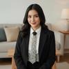 Korean Style Hand-beaded Long Necktie Choker Decoration Shirt Tie Full Pearls Tie  Performance
